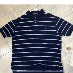 Polo Ralph Lauren Men’s 3XL Big & Tall Navy Striped Button-Down Shirt